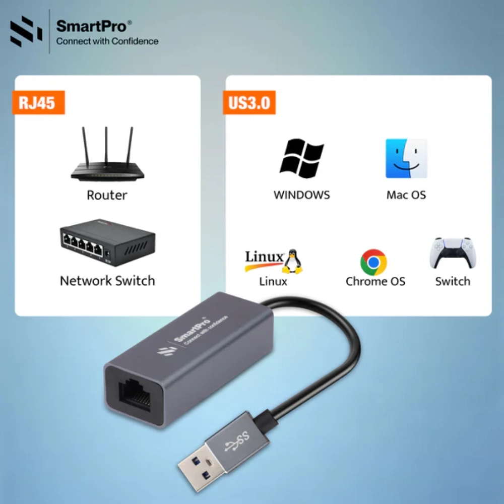 Smart Pro USB 3.0 To Lan Converter 100 Mbps view 3
